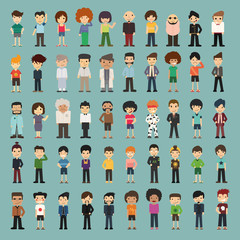 Group cartoon people