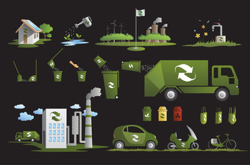 recycle and ecology icons collection