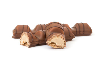 chocolate bar isolated on white background
