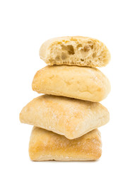 Fototapeta na wymiar Ciabatta (Italian bread), isolated