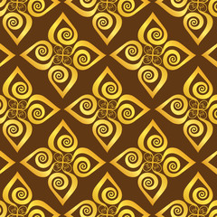 gold leaf pattern on brown background