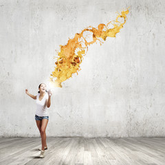 Girl with megaphone