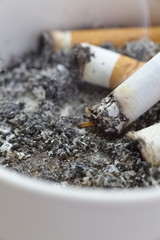 ashtray full of cigarettes close - up