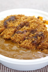 Japanese traditional food pork and curry rice