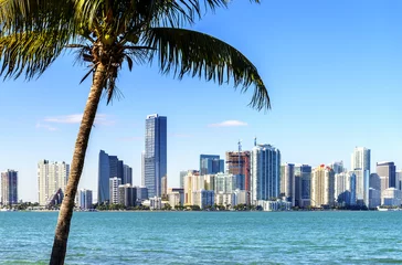 Deurstickers Skyline van de binnenstad van Miami © beatrice prève