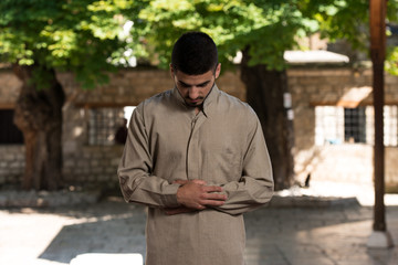 Muslim Man Is Praying In The Mosque