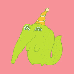 Cute crocodile, friendly crocodile vector Illustration