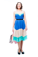 young attractive woman with shopping bags