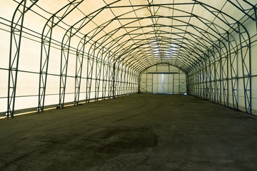 Empty tent warehouse