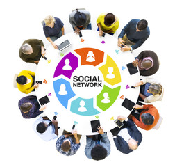 Group of People with Social Network Concepts