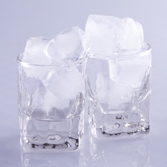 Small glasses full of ice