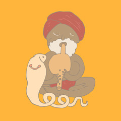 Oriental Character (exorcist) vector illustration, hand drawn