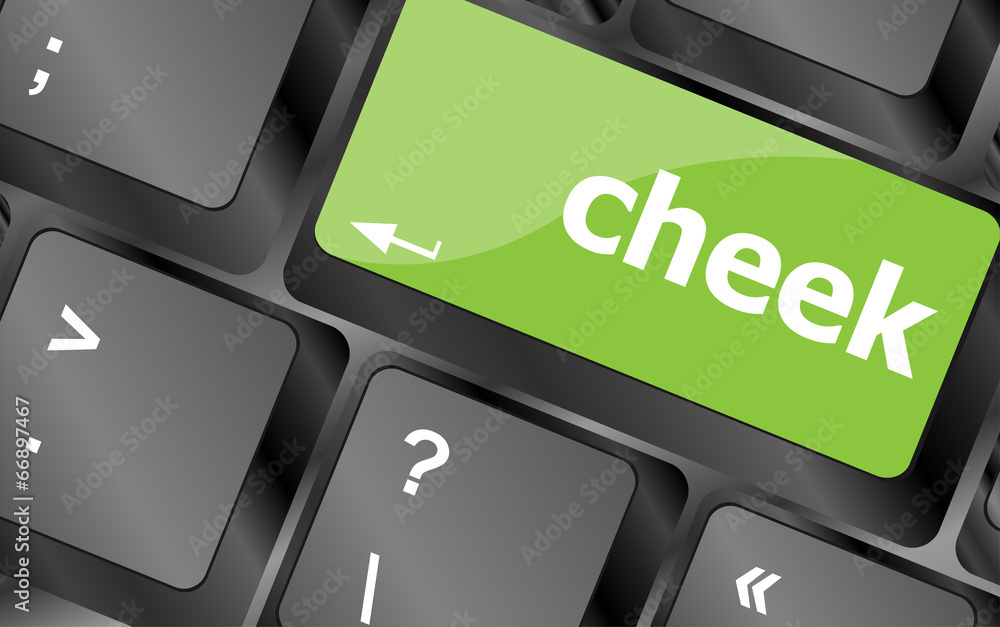 Poster cheek button on computer pc keyboard key