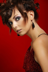 Fototapeta premium Beautiful attractive girl looking at camera