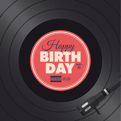 Happy birthday card. Vinyl illustration vector design - 66897616