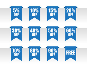 Blue discount paper tag labels