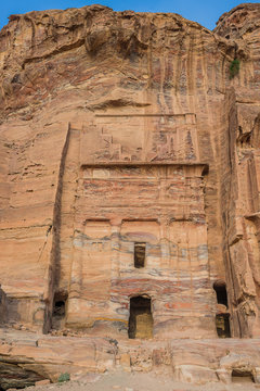 The Silk Tomb  in Nabatean city of  Petra Jordan