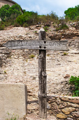 Wooden sign direction