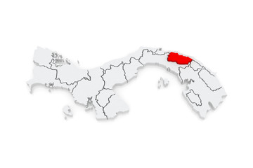 Map of Kuhn de Madugandi. Panama.
