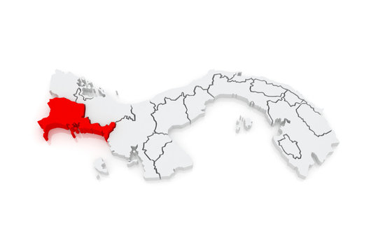 Map of Chiriqui. Panama.