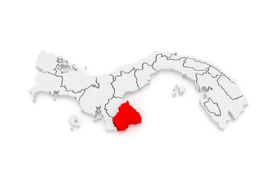 Map of Los Santos. Panama.