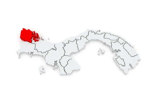 Map of Bocas del Toro. Panama.