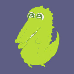 Cute crocodile, friendly crocodile vector Illustration