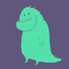 cute dinosaur, vector illustration, hand drawn