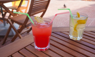 red and yellow cocktail