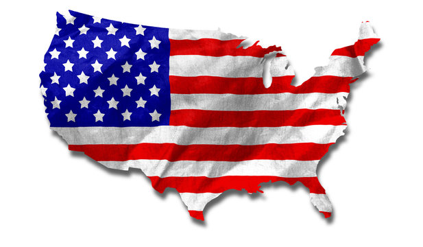USA Flag Country Outline