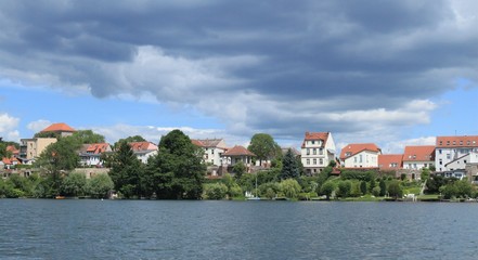 Obraz premium Blick über den Straussee auf Strausberg