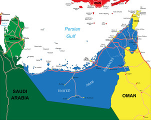 Obraz premium United Arab Emirates map