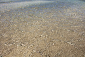 Wet sand washed by sea tide background