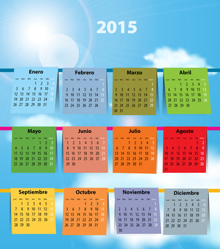 Spanish calendar for 2015