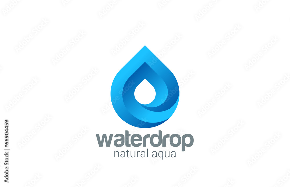 Poster water drop abstract infinite looped vector logo design