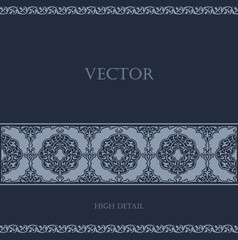 Vintage Border Floral vector design element. Old Classic style
