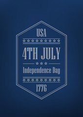 4th of July Independence Day of America vector Poster retro