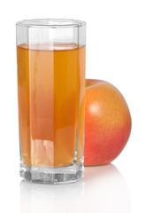 Glass of juice and the apple
