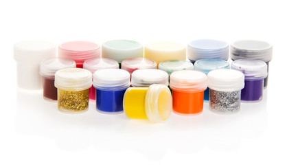 Jars with the bright paints