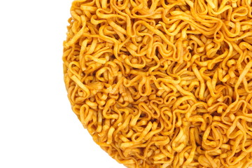 uncooked instant noodles on a white background