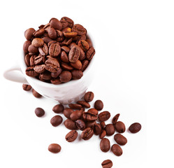 Cup with coffee beans