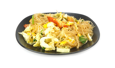 Cellophane noodles stir fried with vegetable