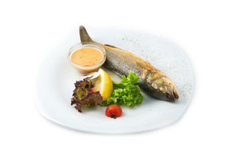 The trout fish and potatoes served in the restaurant