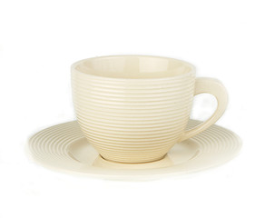 Empty cup on white