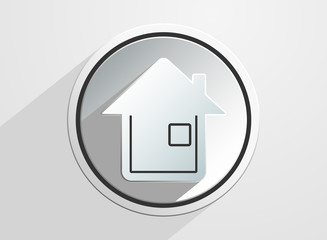 Home button computer icon on a gray background