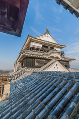 松山城の小天守から見た大天守