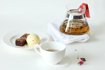 Cup of tea with a teapot