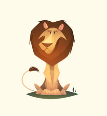 Lion character. Cartoon vector illustration.