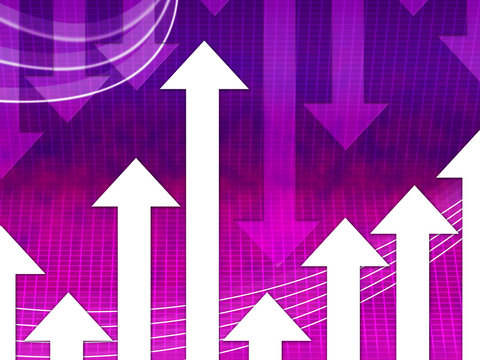 Purple Arrows Background Means Curves And Direction.