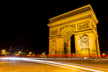 Fototapeta na wymiar Arc de triomphe Paris city at night